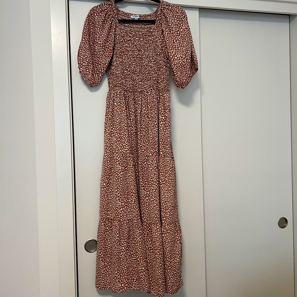 Polagram Dusty Mauve Animal Print Maxi Dress